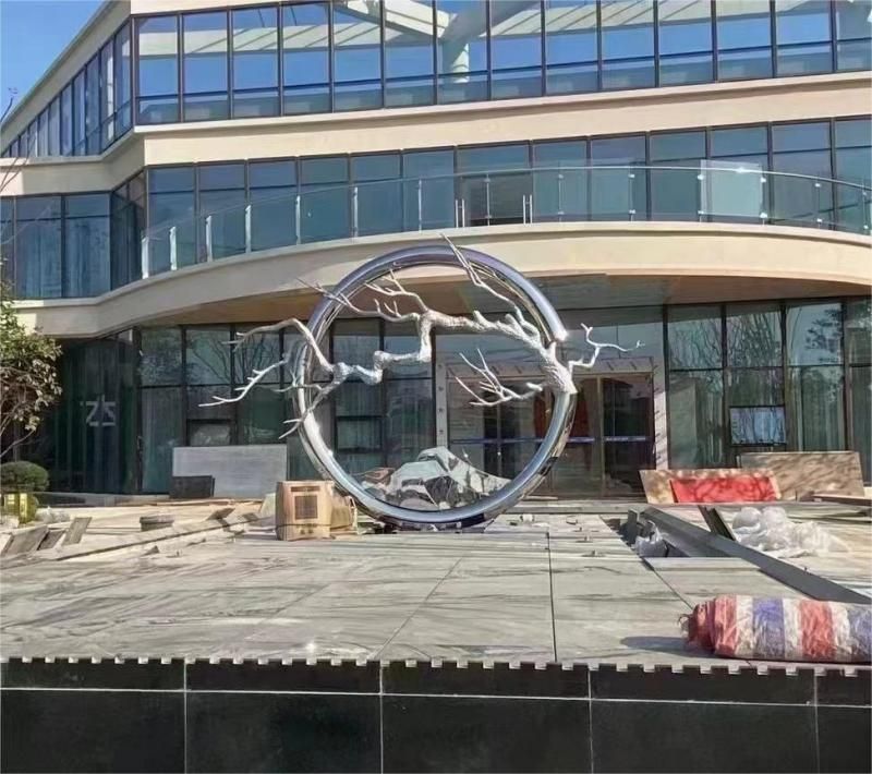 Stainless steel art sculpture art circle landscape sculpture for sale DZ-167