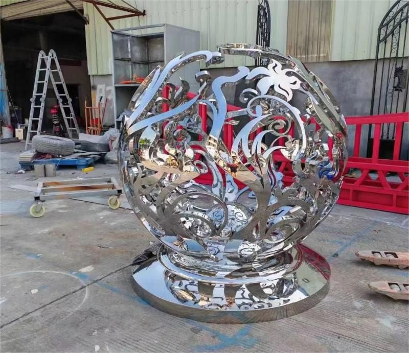 Garden sphere metal sculpture hollow art ball sculpture DZ-172