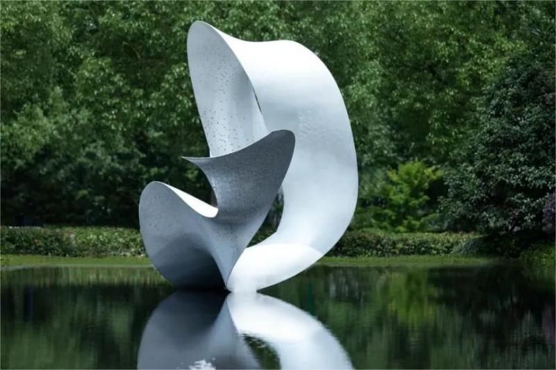 Modern large outdoor ribbon metal sculpture urban square marketing center waterscape decorative DZ-183