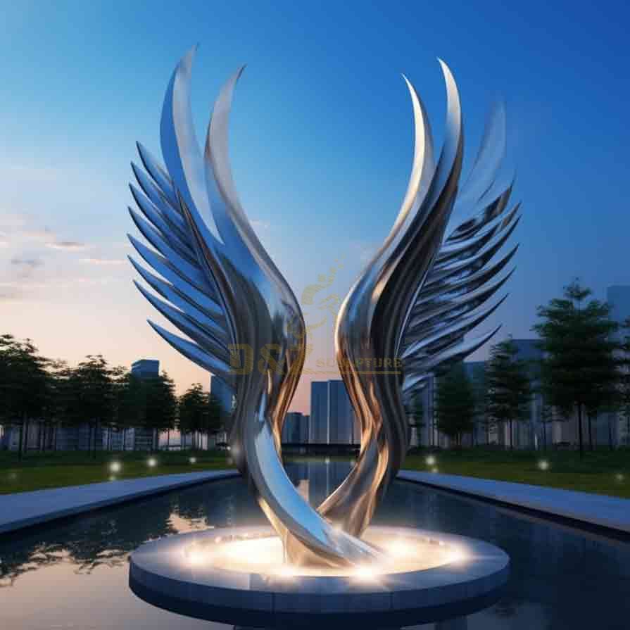 Large outdoor metal wing sculpture angel wing sculpture city wing sculpture customization DZ-273