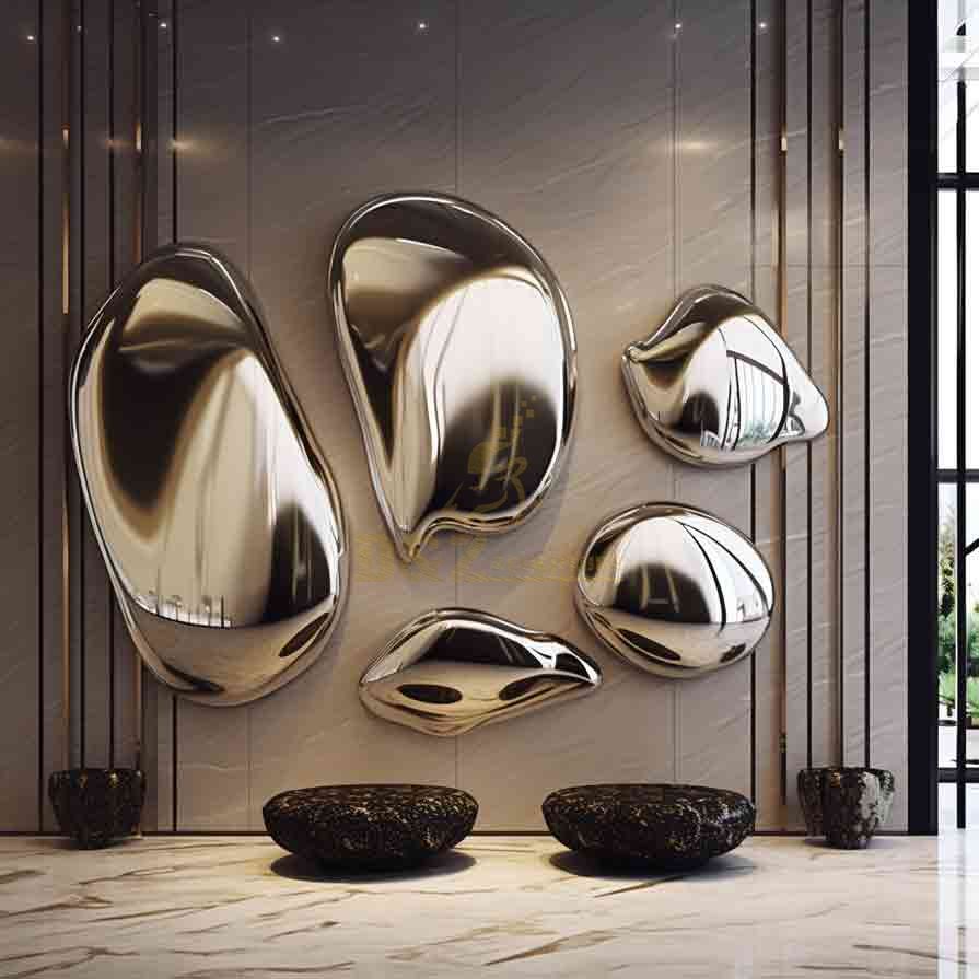 Metal wall art sculpture metal stone sculpture hotel villa wall decor DZ-279