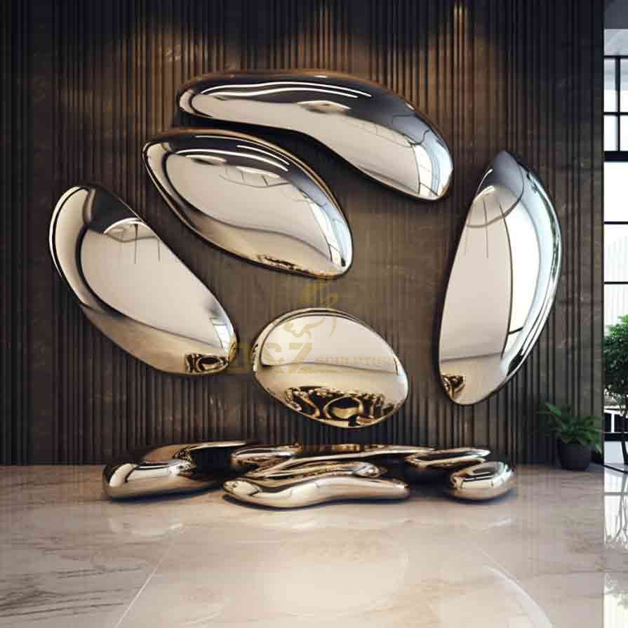 Metal wall art sculpture metal stone sculpture hotel villa wall decor DZ-279