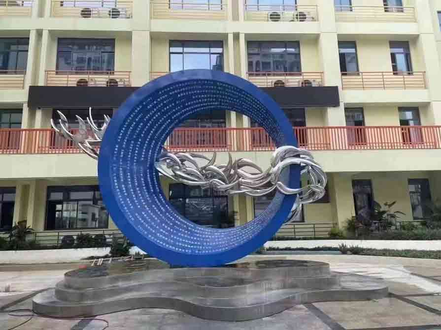 Large outdoor moon sculpture campus metal sculpture customization DZ-282