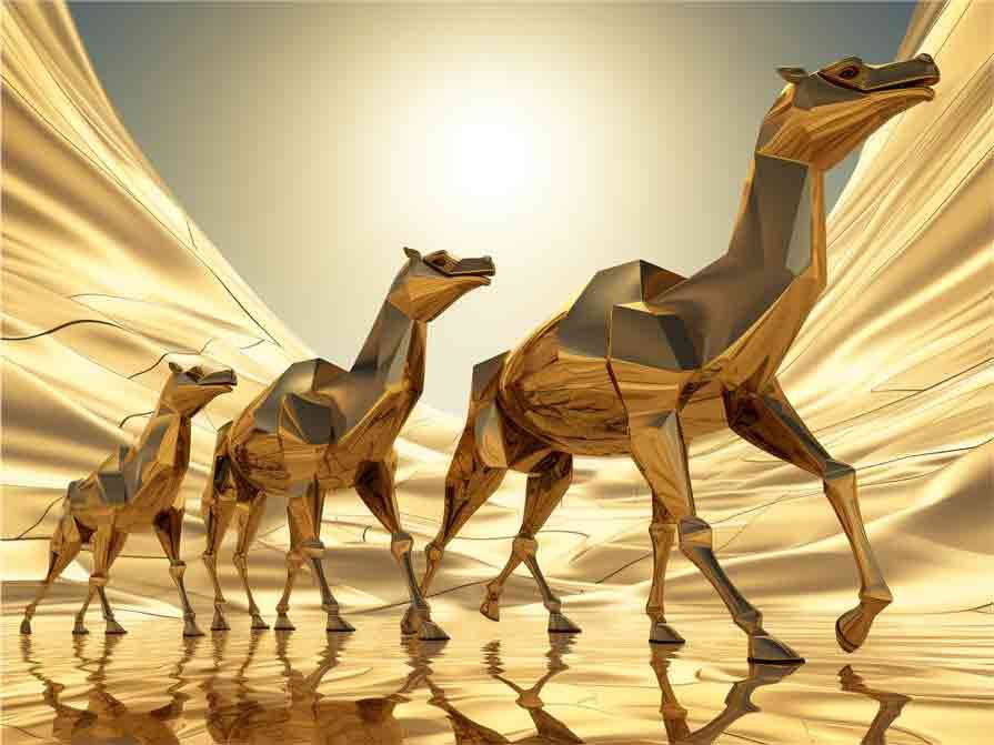 Outdoor abstract camel metal sculptures for sale DZ-289