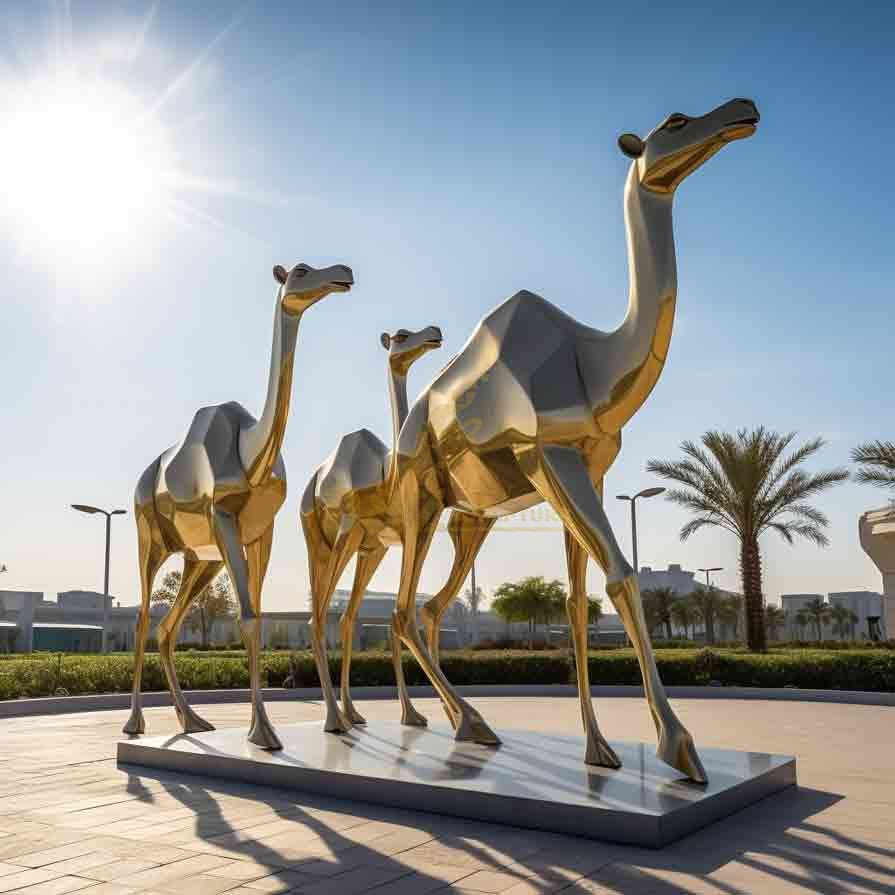 Outdoor abstract camel metal sculptures for sale DZ-289