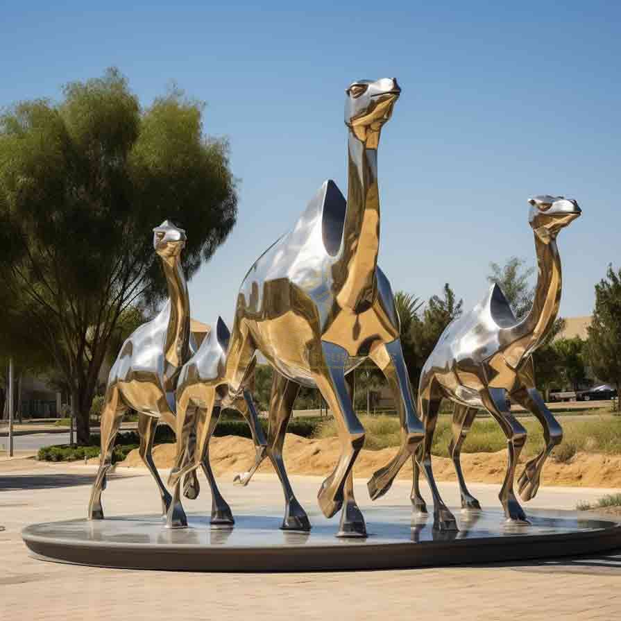 Outdoor abstract camel metal sculptures for sale DZ-289