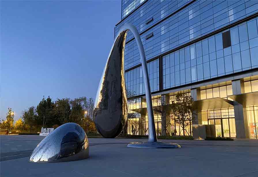 Large outdoor metal water drop art sculpture for sale DZ-293