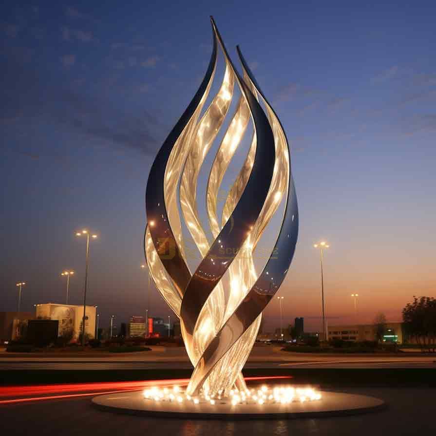 large metal outdoor sculptures art flame