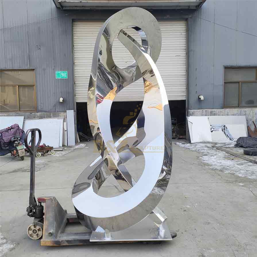 Large mirror stainless steel sculpture,hug sculpture