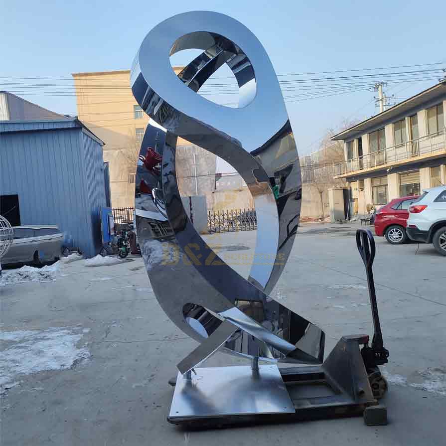 stainless steel mirror sculpture,sculpture the hug