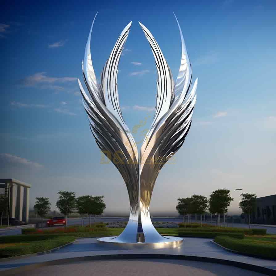 Large metal angel wings sculpture for sale city public space decor DZ-301