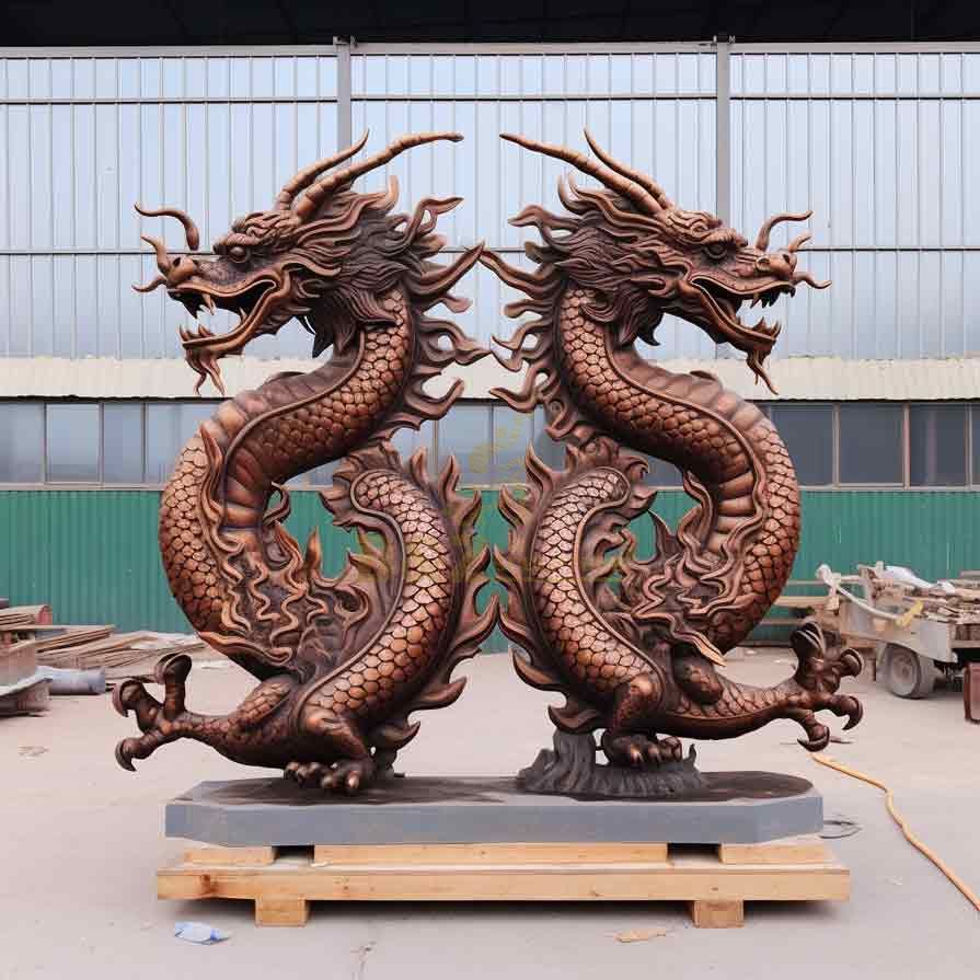 Large bronze chinese dragon statues for sale for outdoor space decor DZ-302