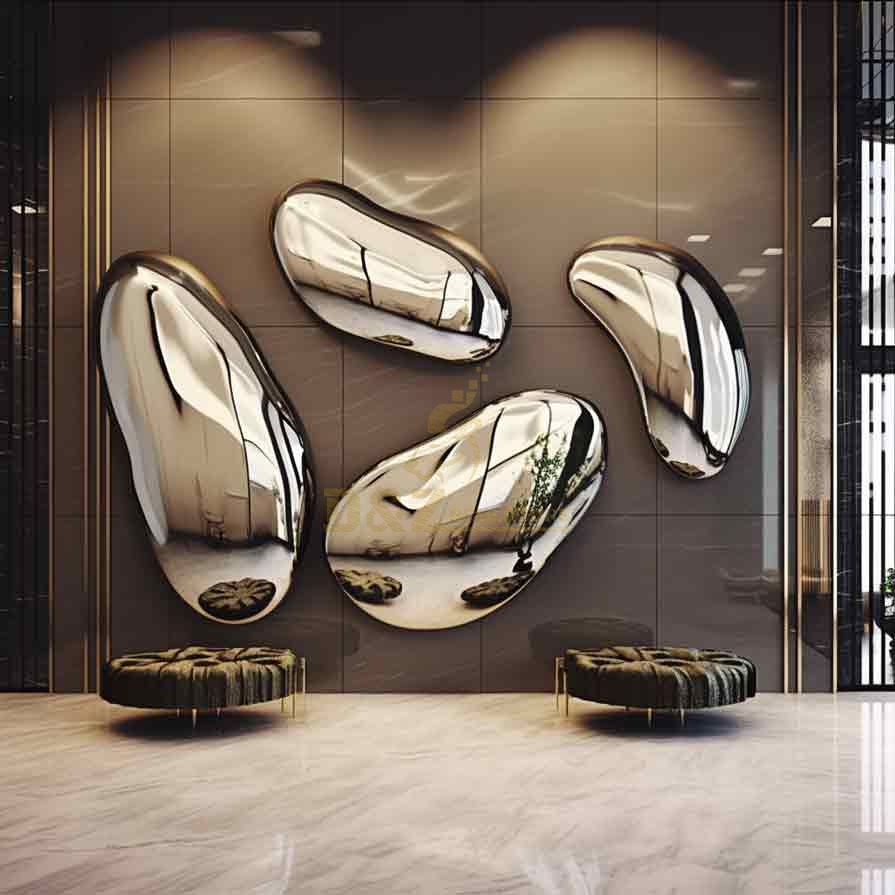 Modern metal wall art decor sculptures rock shape for interior decor DZ-303