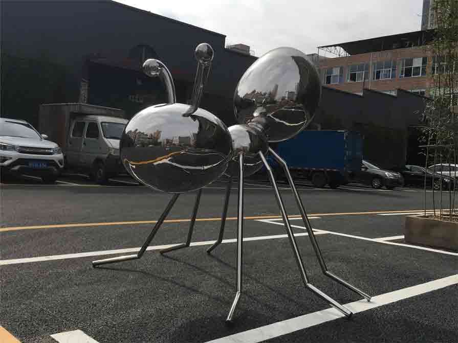 Giant stainless steel metal ant sculptures for sale, perfect for garden decor DZ-304