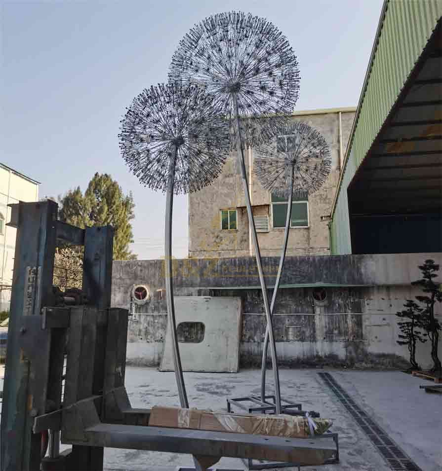 Large metal dandelion garden art sculptures for sale DZ-308