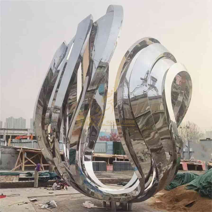 Modern abstract stainless steel shell art sculpture for sale DZ-313