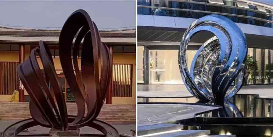 Modern abstract stainless steel shell art sculpture for sale DZ-313