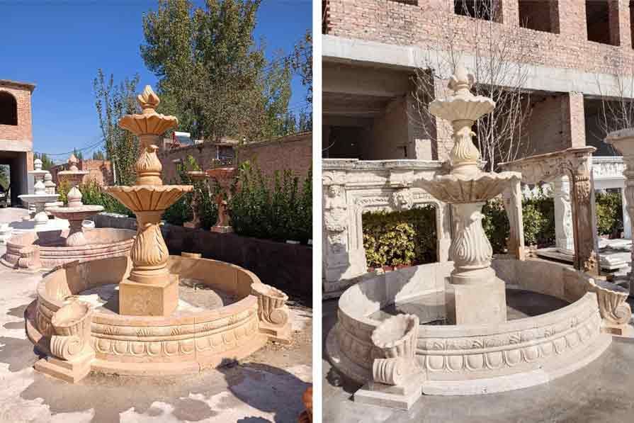 Outdoor white marble fountain sculpture for sale DZ-319