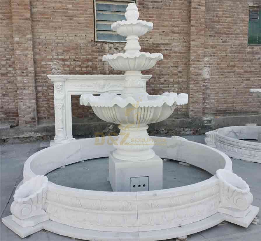 Outdoor white marble fountain sculpture for sale DZ-319