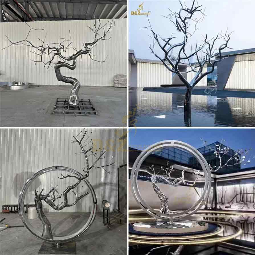 Large metal tree sculptures in other design types
