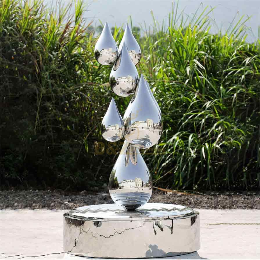 Water drop sculpture mirror stainless steel sculpture large metal art DZ-325