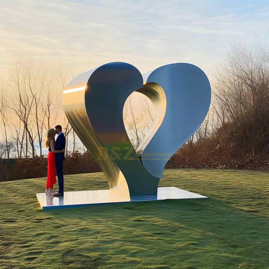 Large metal heart art sculpture love theme sculpture for garden DZ-328