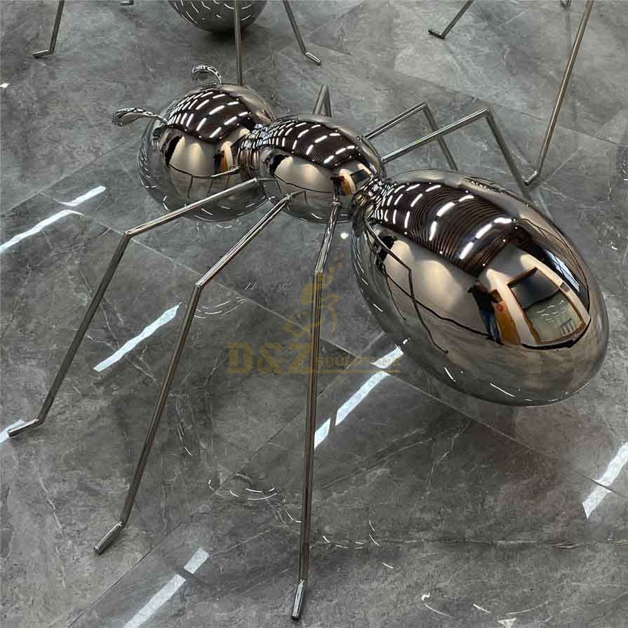 Modern light luxury metal ant sculptures mirror plated animal sculpture series DZ-329