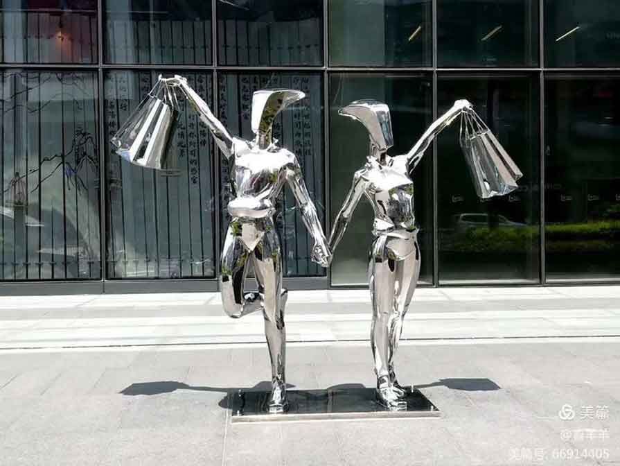 Modern abstract shopping figure metal sculpture for sale DZ-337