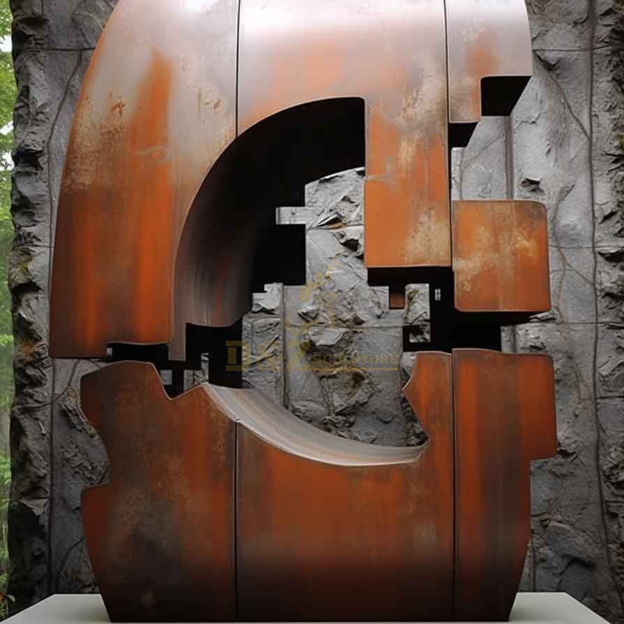 Outdoor corten steel and stainless steel art sculptures for sale DZ-340