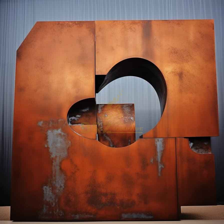 Outdoor corten steel and stainless steel art sculptures for sale DZ-340