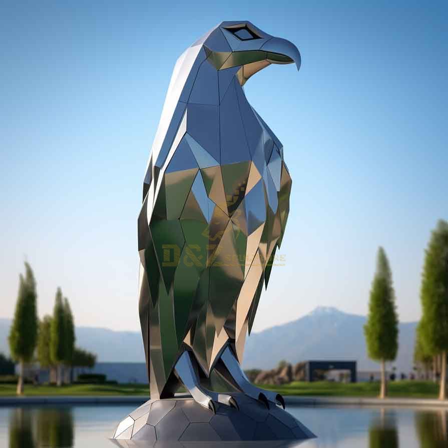 Large geometric abstract metal eagle sculptures for sale DZ-348