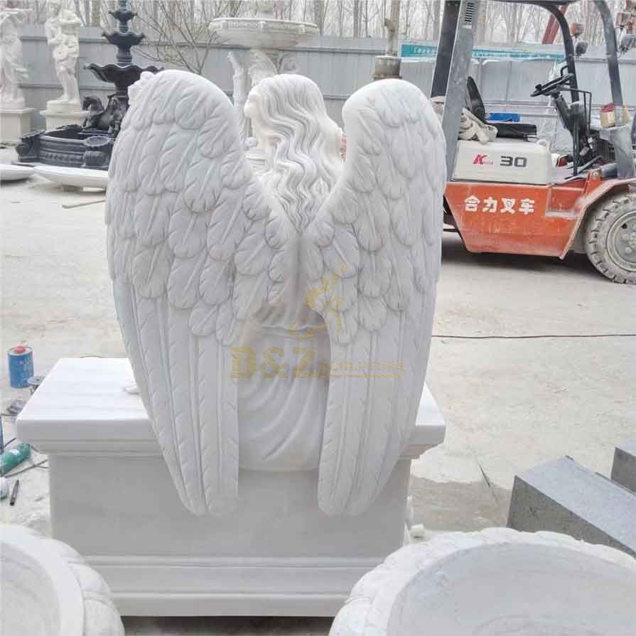 White marble cemetery tombstone angel statue sculpture DZ-350