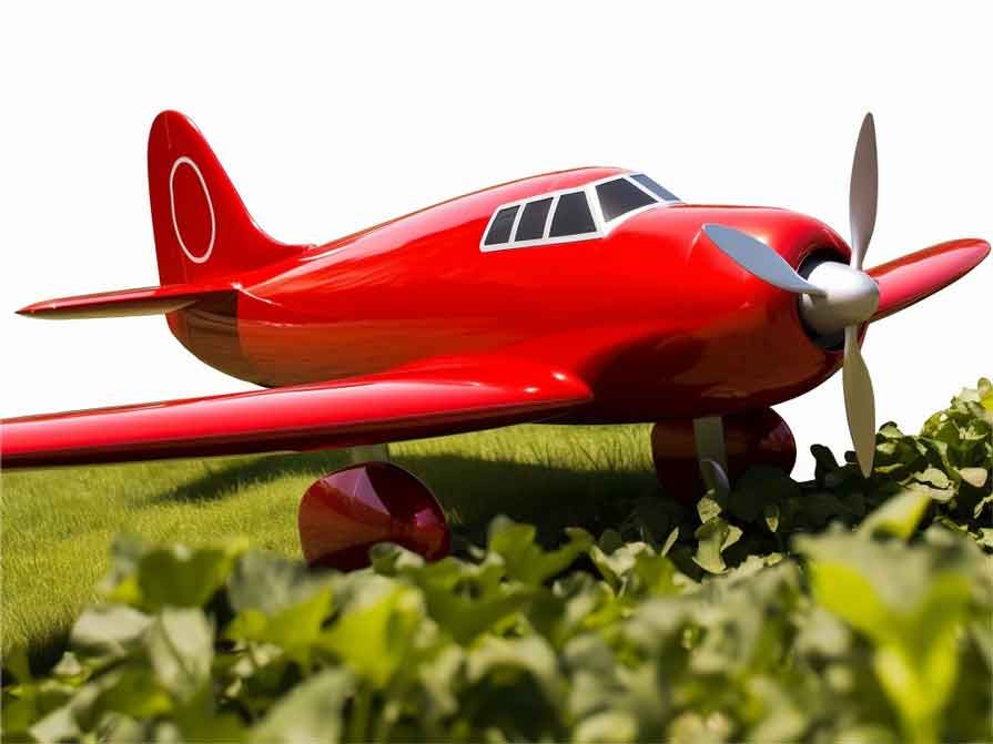 Customized large red metal art airplane sculpture for garden DZ-351