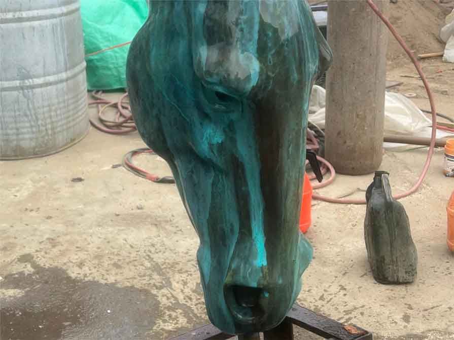 Brass horse head statue art decor ready for sale DZ-353