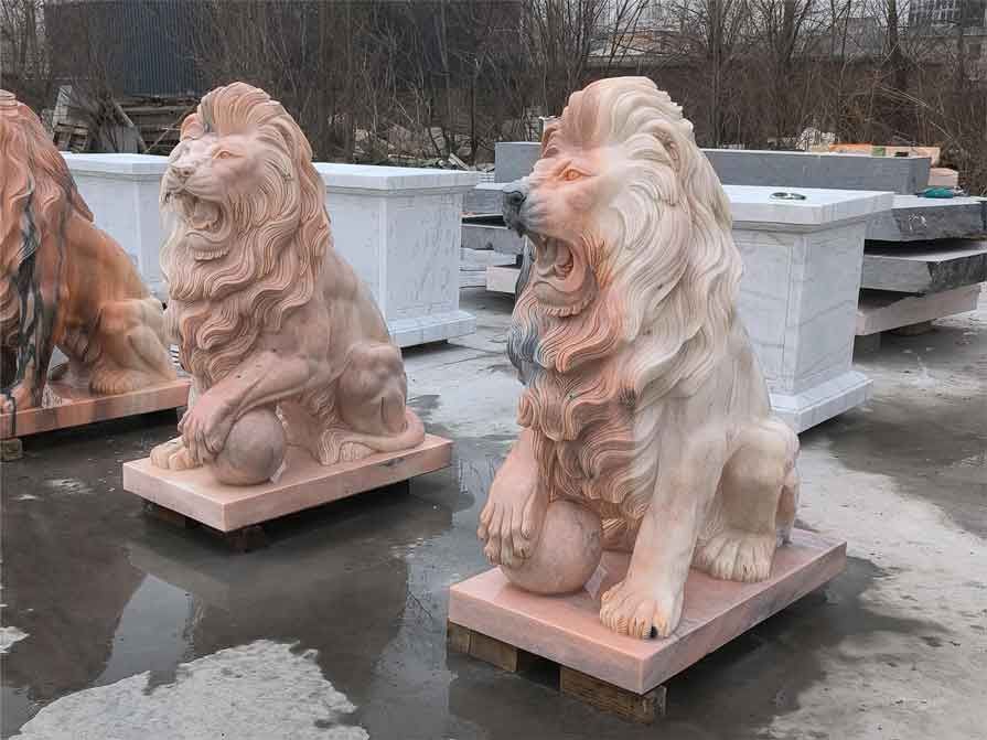 Outdoor stone lion statue ready for sale, animal sculpture DZ-359