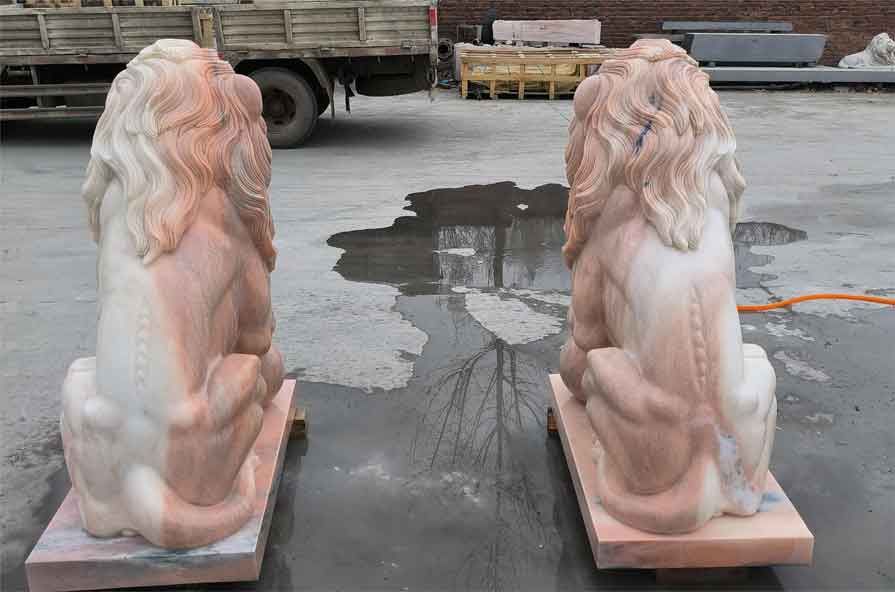 Outdoor stone lion statue ready for sale, animal sculpture DZ-359