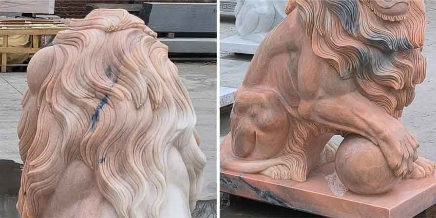 Outdoor stone lion statue ready for sale, animal sculpture DZ-359