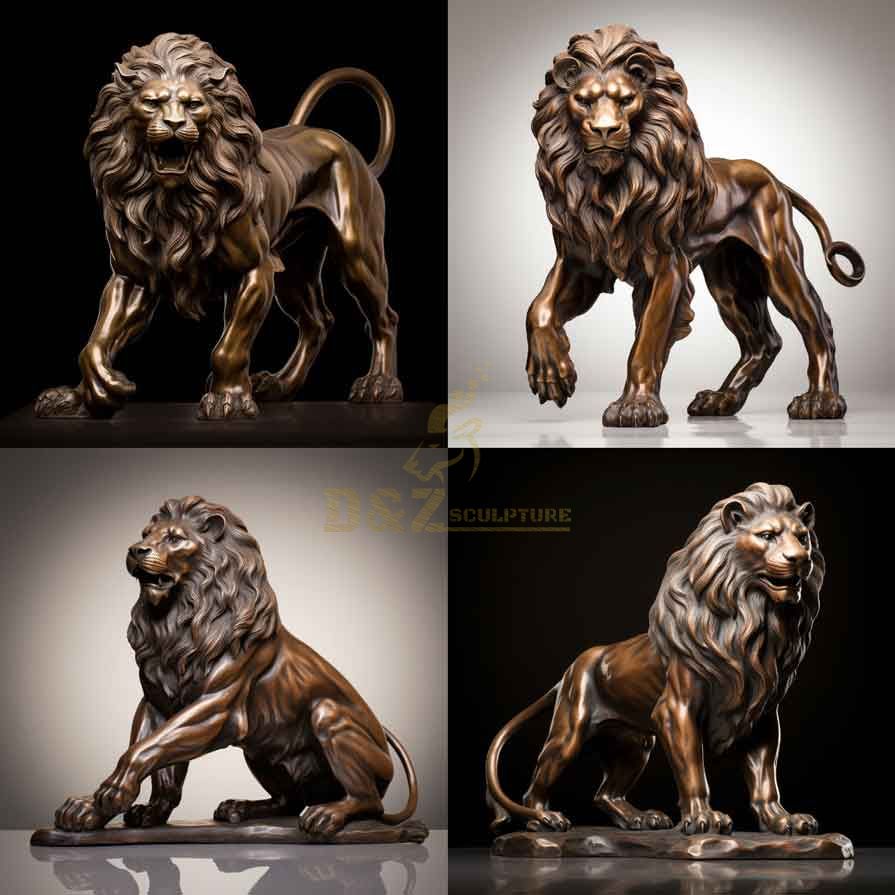 Large bronze lion statues for sale DZ-360