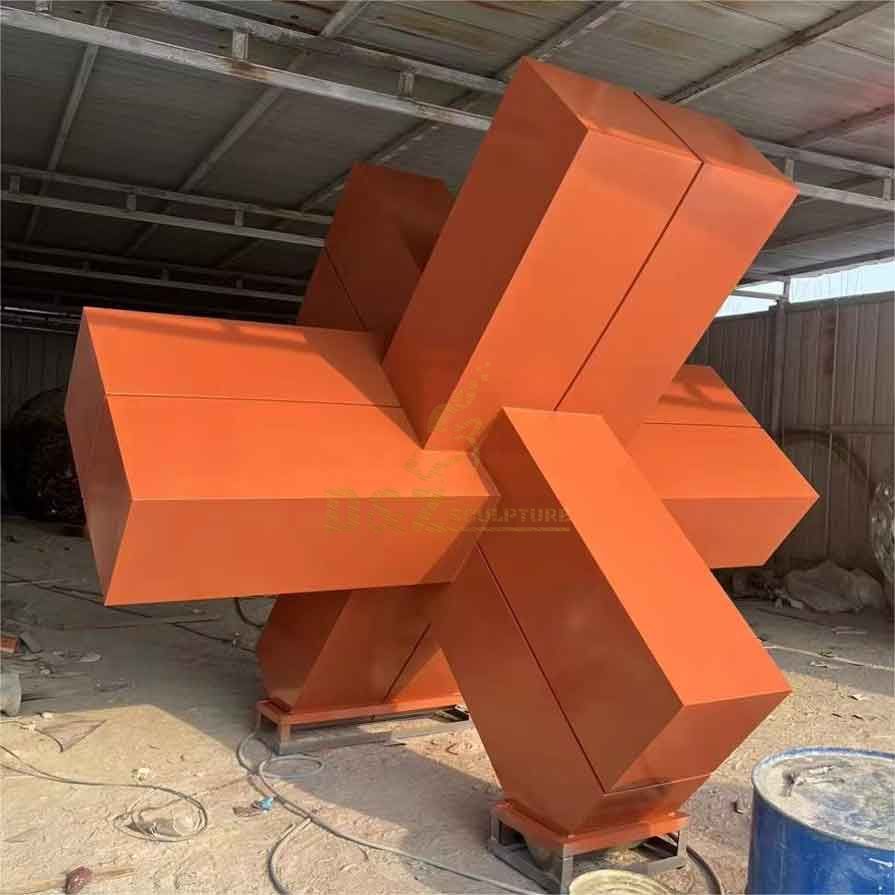 Large Corten Steel three-dimensional coordinate sculpture for sale DZ-365