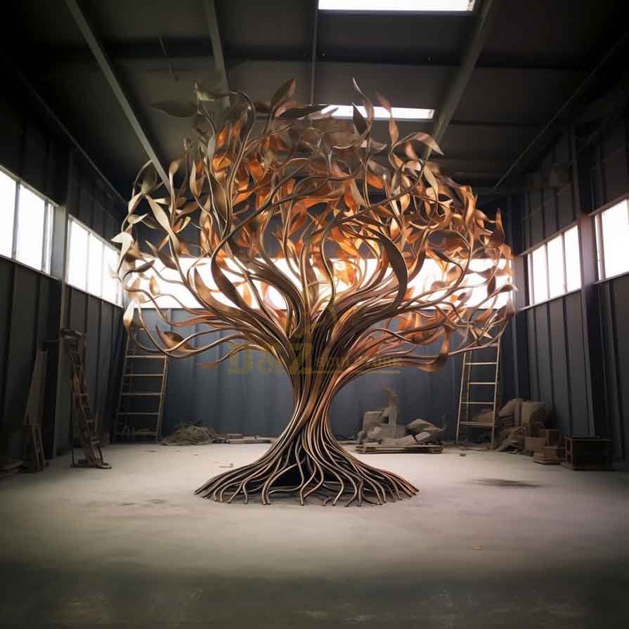 Customized large abstract metal tree sculpture for high-end spaces DZ-367