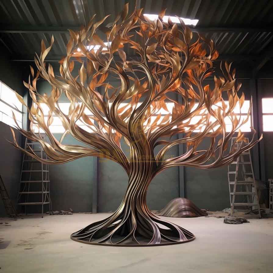 Customized large abstract metal tree sculpture for high-end spaces DZ-367