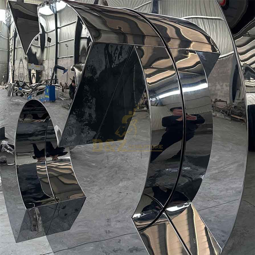 Large urban stainless steel mirror outdoor art sculpture DZ-370