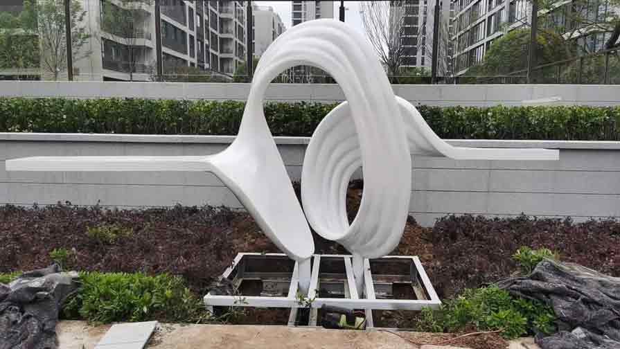 Modern white outdoor metal art sculpture for sale DZ-374