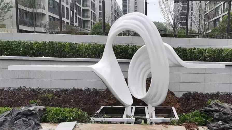 Modern white outdoor metal art sculpture for sale DZ-374