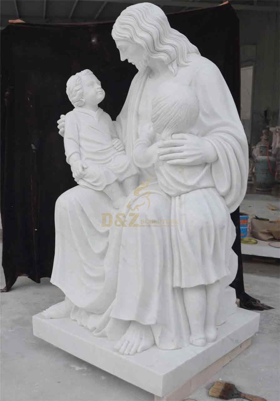 Jesus with Children White Marble Statue for Sale DZ-375