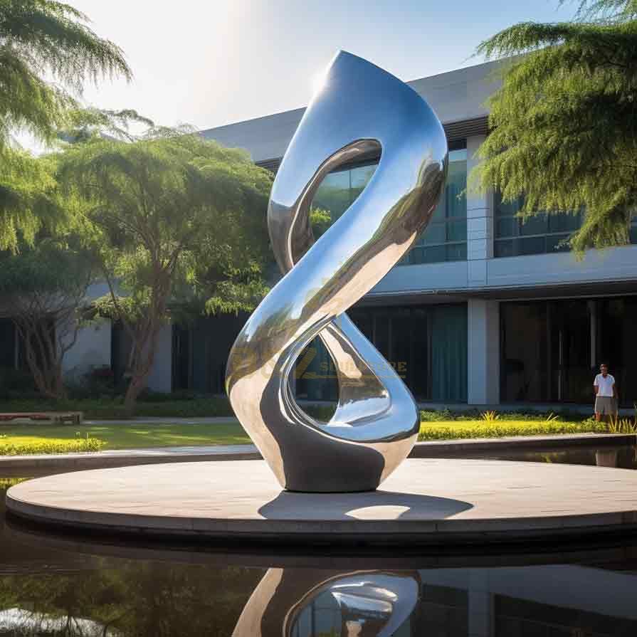 Hotel courtyard mirror metal art sculpture for sale DZ-378