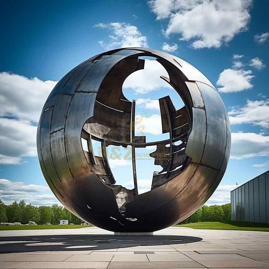 Customized large outdoor metal sphere art sculpture DZ-386