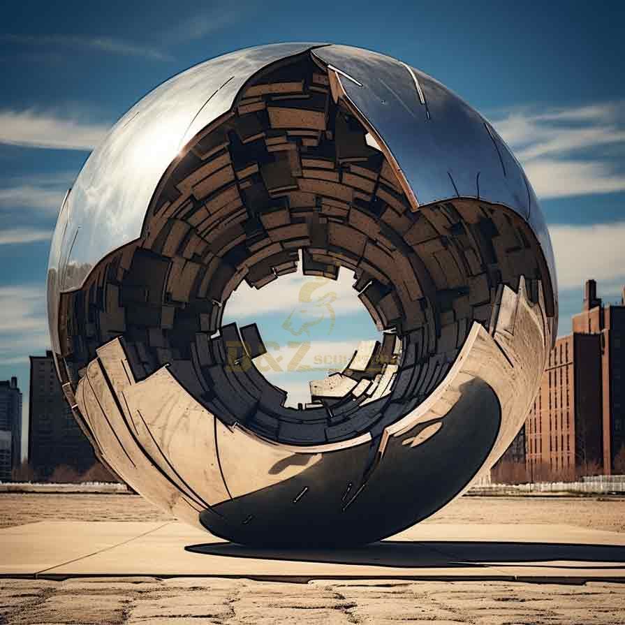 Customized large outdoor metal sphere art sculpture DZ-386