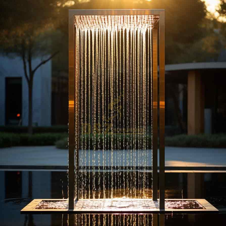 Large stainless steel rectangular outdoor fountain sculpture for sale DZ-387