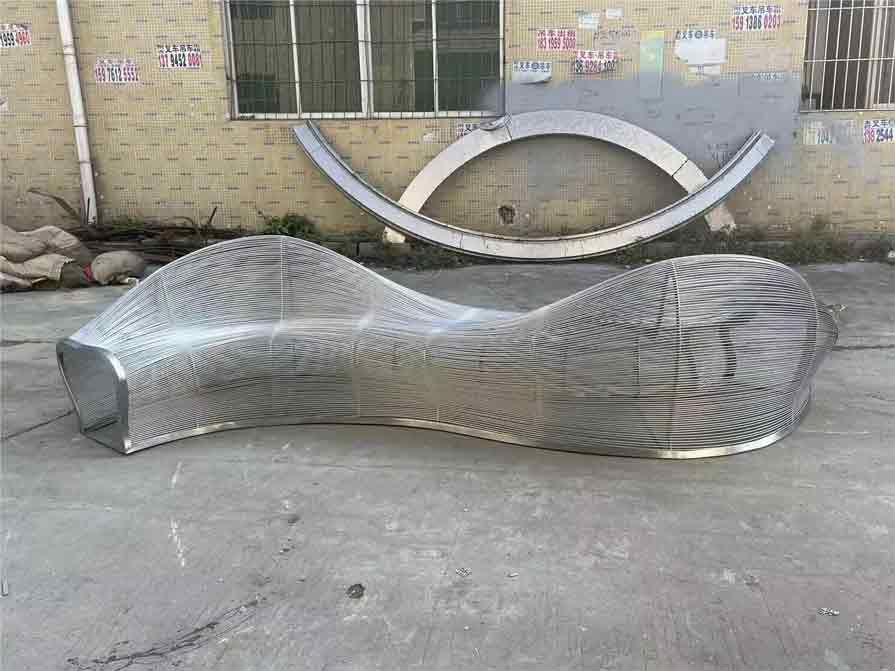 Modern metal art bench, functional decorative sculpture for parks and shopping malls DZ-390